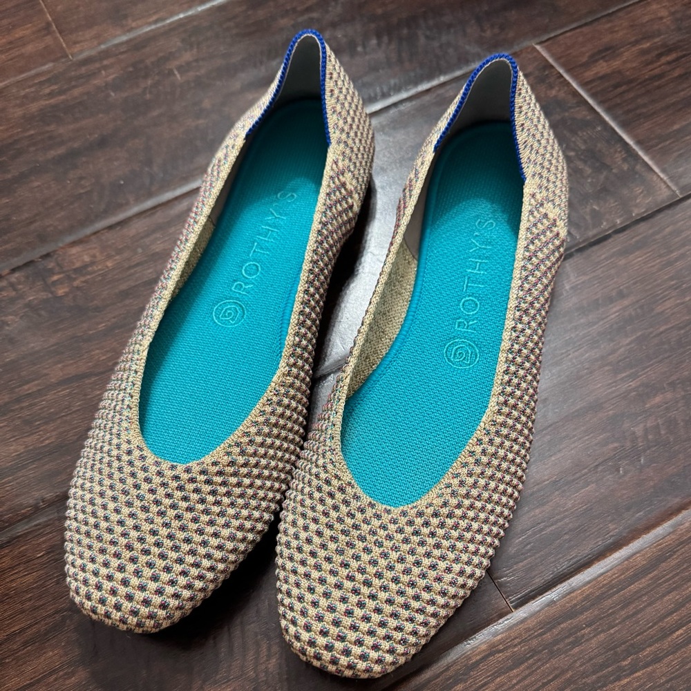 Rothy's The Square Jewel Box Textile Slip on Ballet Flat Shoes US W10
